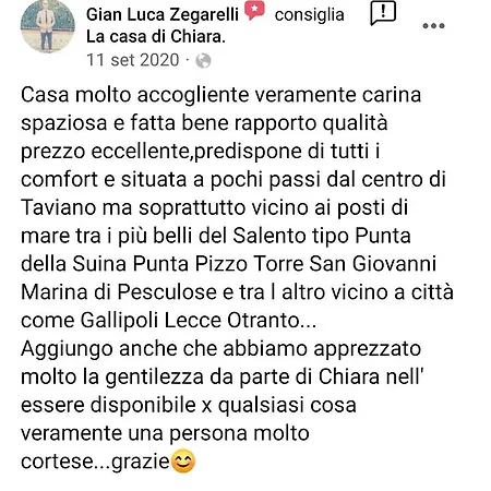 Lägenhet La Casa Di Chiara Taviano (Lecce)